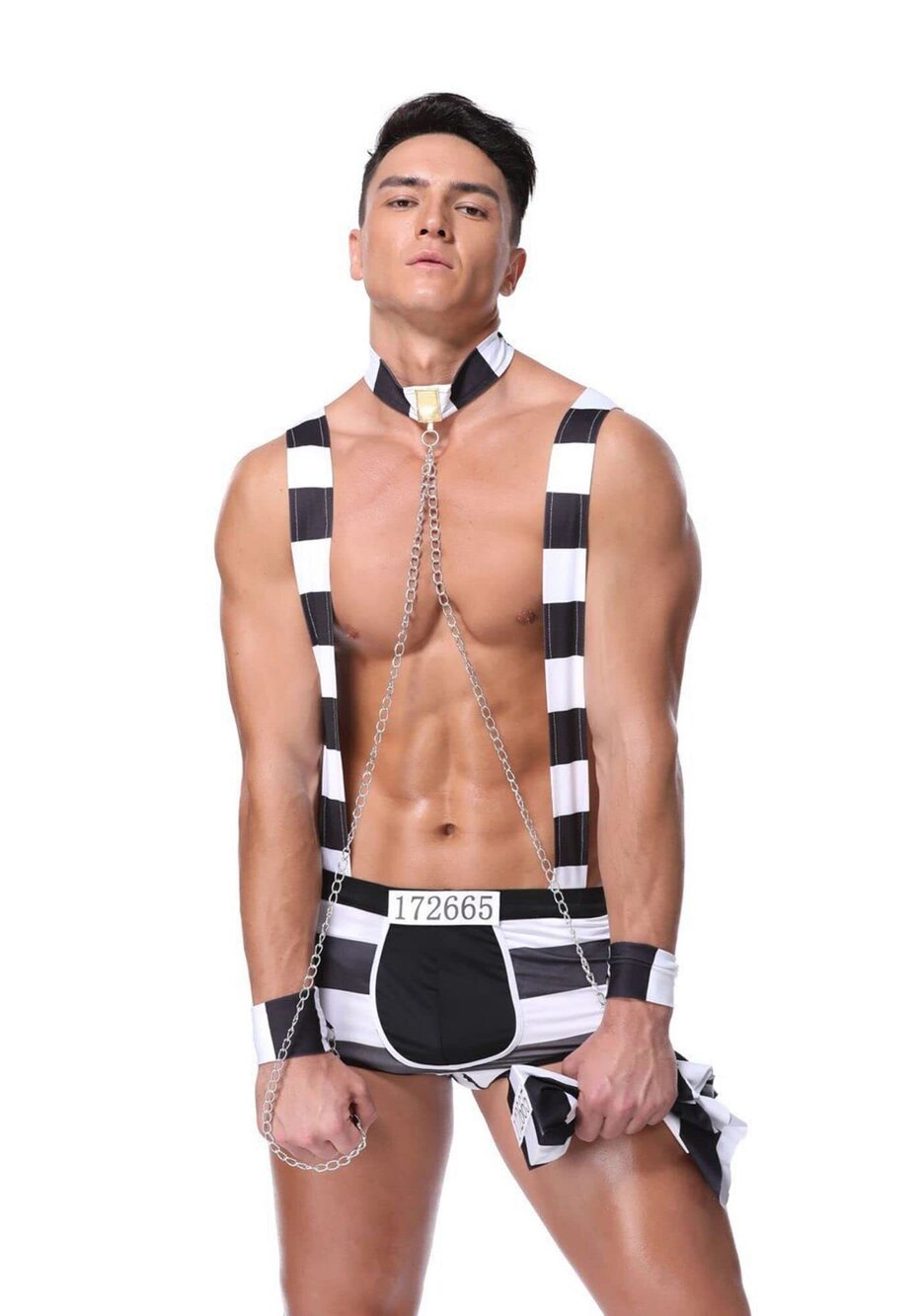 7241 Sexy Lingerie Set Role Play Prison-Inmates Striped Funny Uniform
